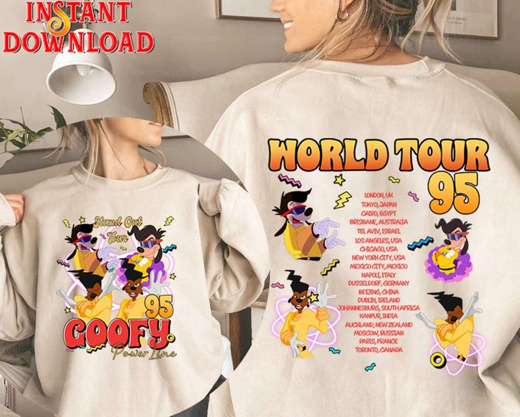 Powerline Stand Out Tour Shirt: Goofy Movie Vintage Png Instant Download 2