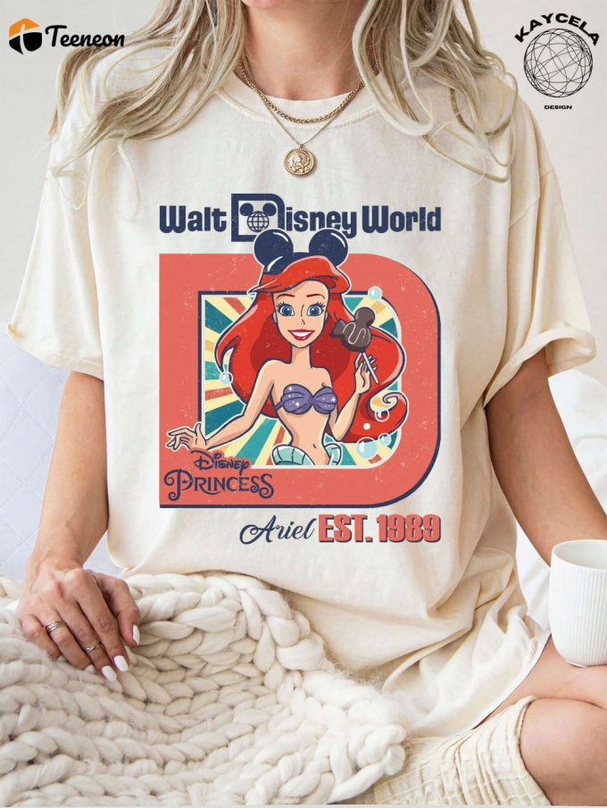 Sparkle In Style With Disney Princess Ariel Shirt - Perfect For Women Girls And Little Mermaid Fans On Disney Girl Trip! 1