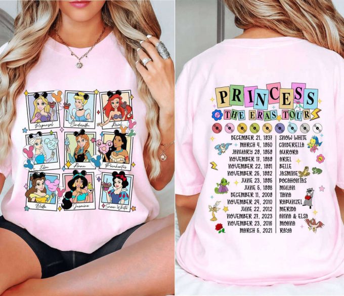 Princess Eras Tour 2023 Shirt - Disneyworld &Amp; Disneyland Girls Trip Characters Tee 2