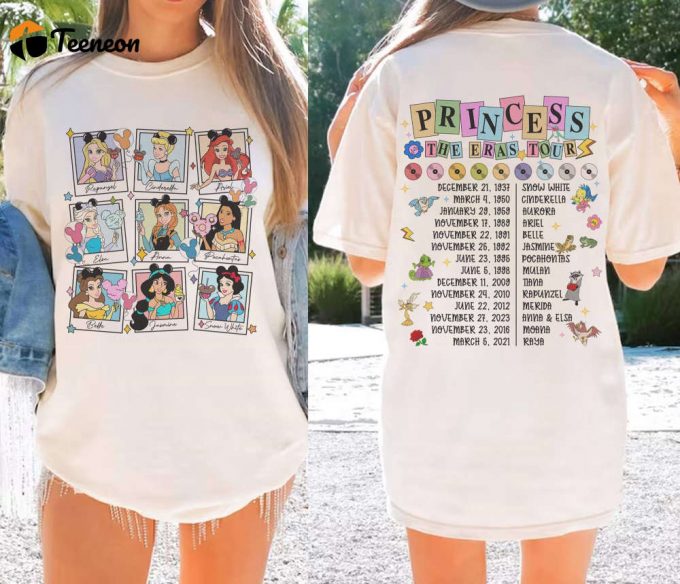 Princess Eras Tour 2023 Shirt - Disneyworld &Amp;Amp; Disneyland Girls Trip Characters Tee 1