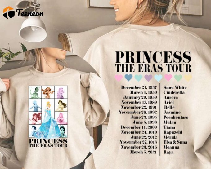 Disneyland Princess Tour Tee Watercolor Art Shirt 1