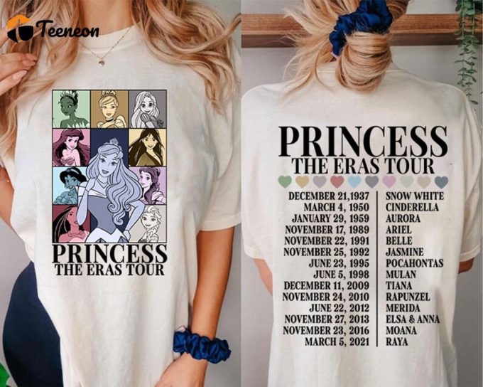 Princess Eras Tour Shirt Disneyland Princess Tee Characters Girl Trip Shirt Disneyland 1