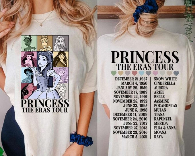 Princess Eras Tour Shirt Disneyland Tee Princess Characters Girl Trip Birthday Gift 1