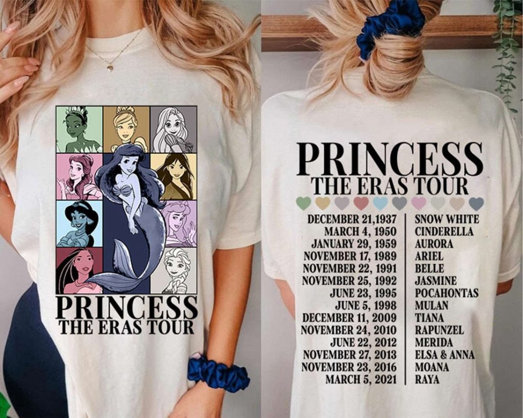 Disneyland Princess Tour Tee: Princess Eras Characters Shirt - Perfect Girl Trip &Amp; Birthday Gift 2