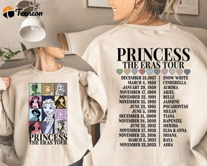 Princess Eras Tour Shirt - Disneyland Tee For Girls Elsa Princess Characters Perfect Birthday Gift 1