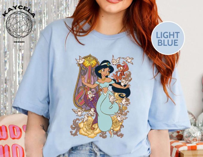 Disney Princess Jasmine Aladdin Shirt - Vintage Style For Girls &Amp; Families Perfect For Disney Girl Trip 2023 Shop The Ultimate Disney Family Shirt Collection! 2