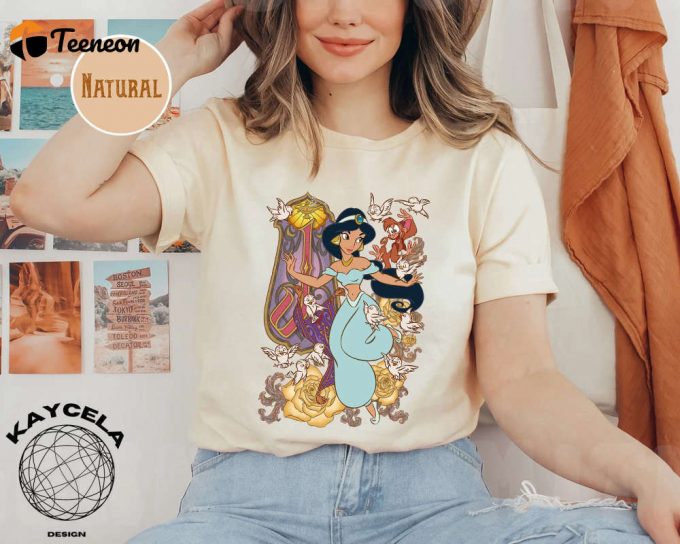 Disney Princess Jasmine Aladdin Shirt - Vintage Style For Girls &Amp;Amp; Families Perfect For Disney Girl Trip 2023 Shop The Ultimate Disney Family Shirt Collection! 1