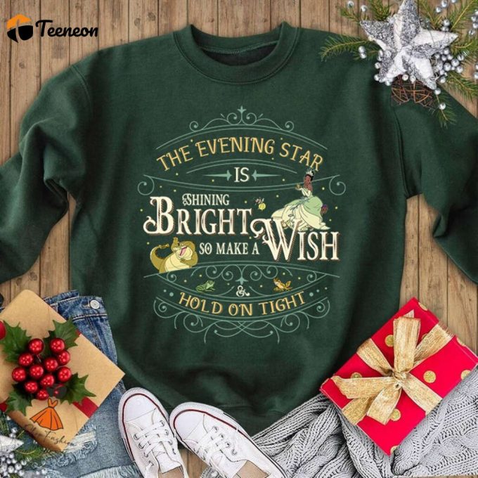 Princess Tiana Evening Star Shirt Make A Wish And Hold On Tight For Happily Ever After Fireworks 1