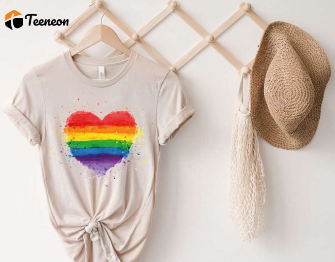 Rainbow Heart Shirt: Pride Gift For Women - Lgbt Tee For Celebration - Funny &Amp;Amp; Engaging 1