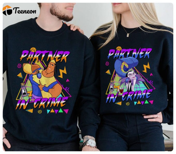 Retro 90S Yzma And Kronk Couple Shirt: Partner In Crime The Emperor S New Groove Valentine Gift 1