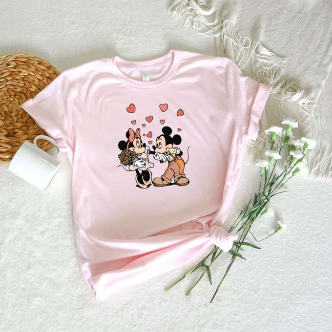 Retro Cartoon Shirt For Valentines Day Mickey And Minnie Disney Couple Shirt Honeymoon Be My Valentine Mickey Love Shirt - Shop Now! 2