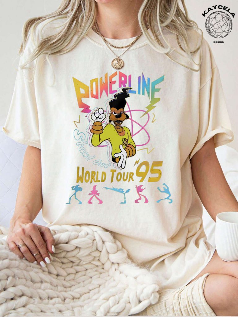 Get Retro Disney A Goofy Movie Powerline World Tour 95 Shirt - Vintage Disneyland Family Trip &Amp; Powerline Shirt 5