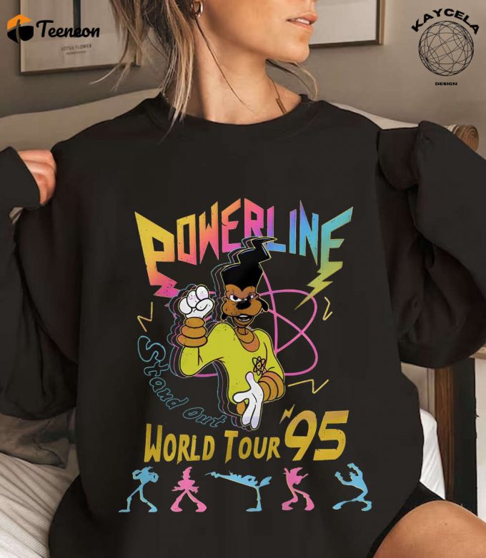 Get Retro Disney A Goofy Movie Powerline World Tour 95 Shirt - Vintage Disneyland Family Trip &Amp;Amp; Powerline Shirt 1