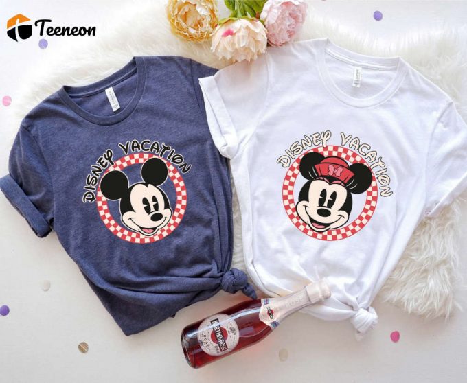 Vintage Disney Shirts: Retro Mickey Checkered &Amp;Amp; Minnie Mouse Tees For Disneyland &Amp;Amp; Disneyworld 1