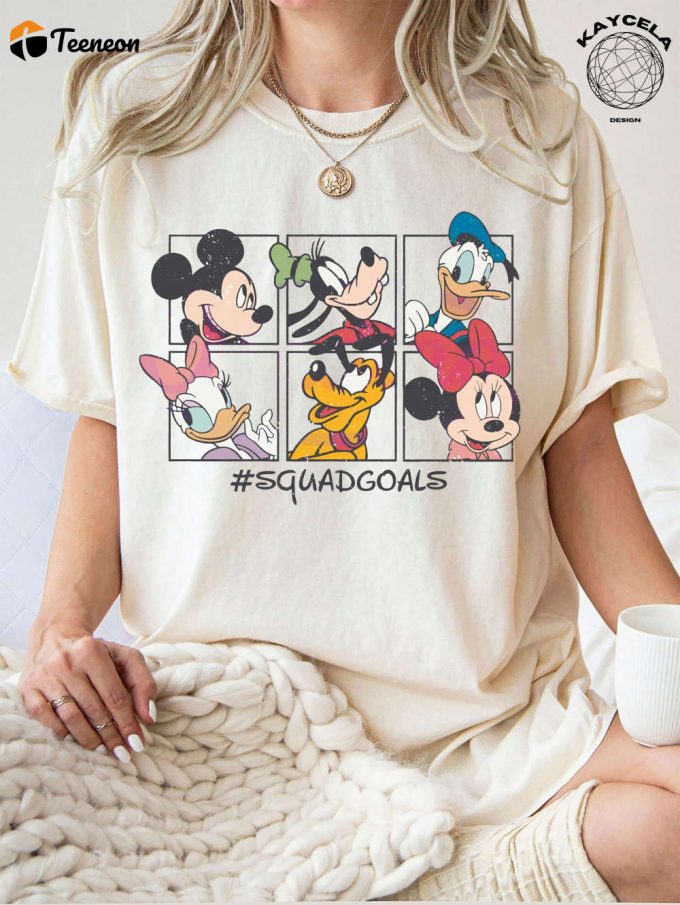 Get Your Retro Disney Squad Goals Mickey And Friends Shirt Disney World Shirt For Kids And Adults Official Mickey Mouse Shirt Exclusive Disney Friends Merchandise 1