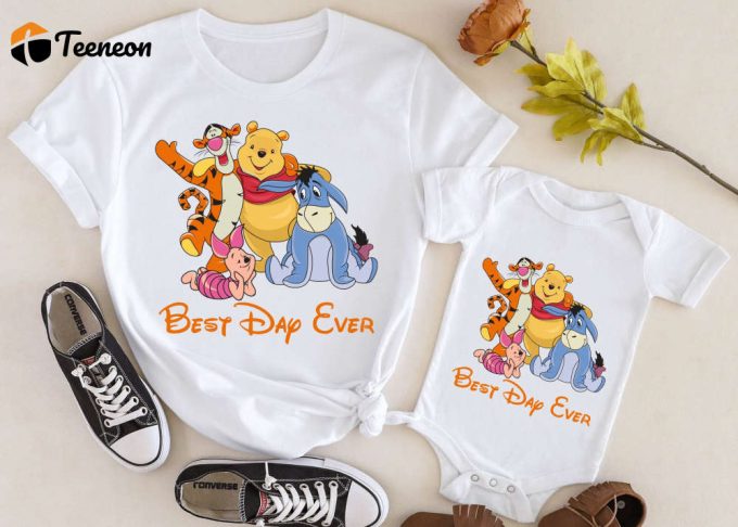 Vintage Retro Disney Winnie The Pooh Shirt: Classic Pooh And Friends Best Day Ever 1