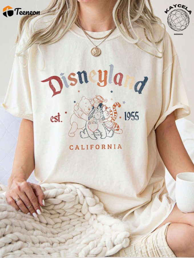 Vintage Disneyland California Shirt Est 1955 Retro Pooh And Friends Shirt Perfect For Disneyland Trip 1