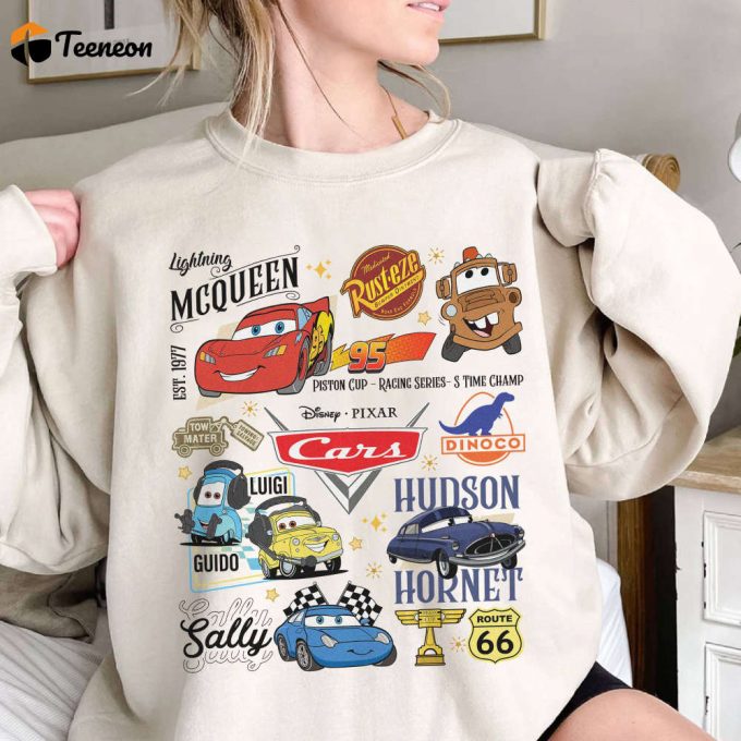 Retro Disneyland Cars Shirt: Lightning Mcqueen Cars Movie &Amp;Amp; Pixar Cars Family Shirts 1