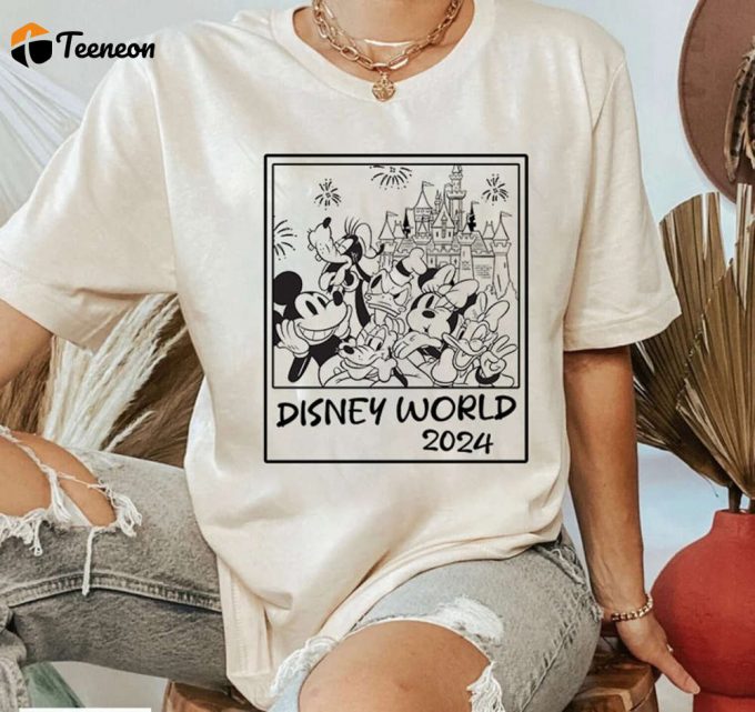 Retro Disneyworld 2024 Shirts Mickey Sketch Toddler Youth Gift Disneyworld Shirt 2024 1