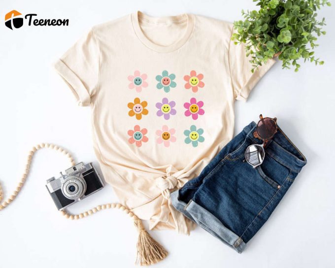 Retro Flower Grid Shirt – Groovy &Amp;Amp; Trendy Teacher Appreciation Gift For Back To School 1