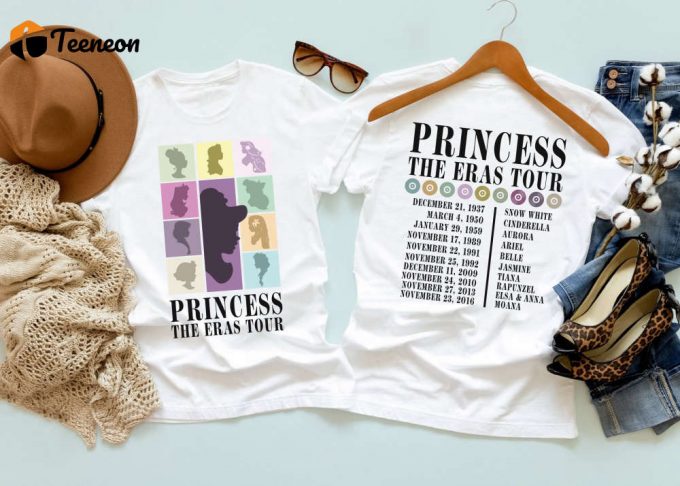 Retro Disney Princess Tour Tee: Explore Magical Eras With Disneyland Shirt 1