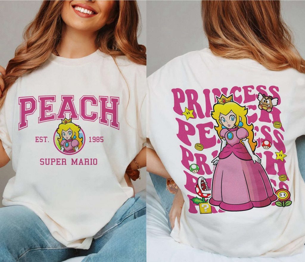 Retro Princess Peach Sweatshirt: Feeling Peachy Shirt Super Mario Birthday Gift For Her 2