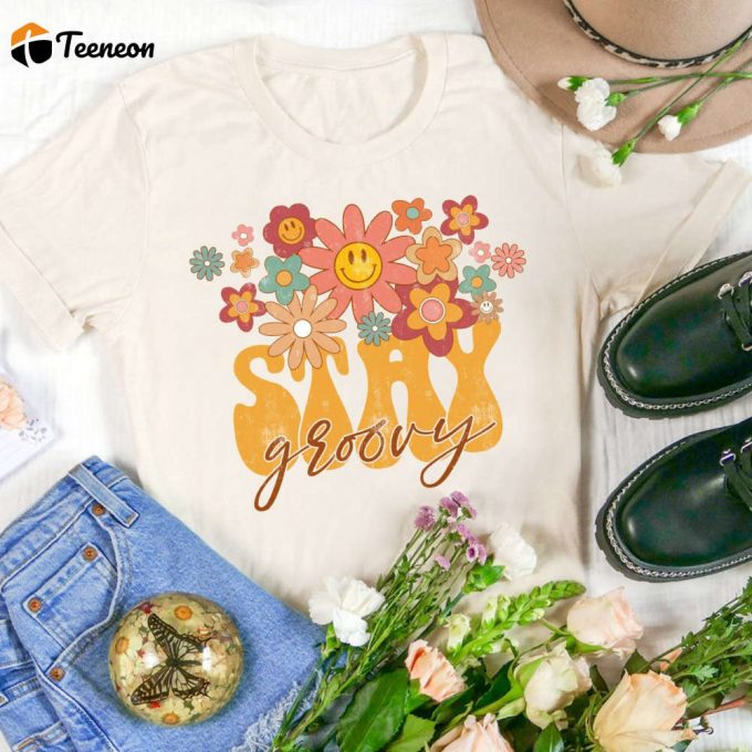 Stay Groovy With Retro &Amp;Amp; Preppy Hippie Summer Shirt - Peace Sign 70S Vibes And More! 1