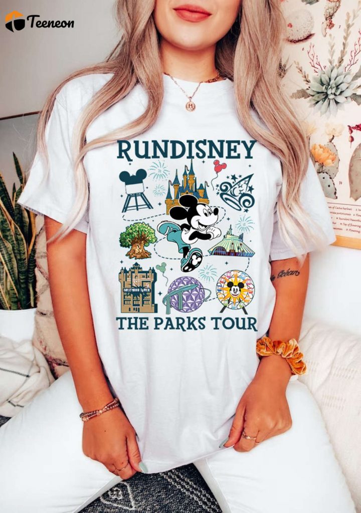 Rundisney Marathon Tour Shirt Disneyland &Amp; Disneyworld Mickey Mouse Running Weekend 2