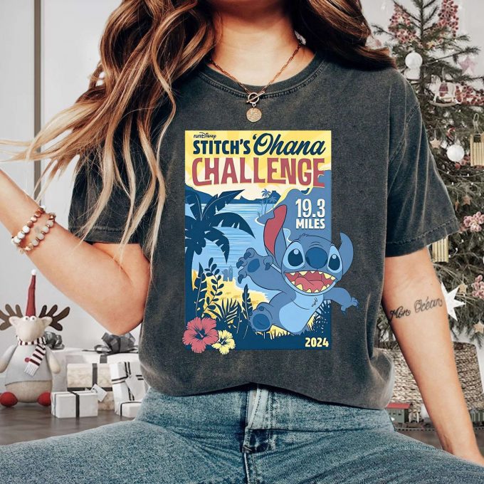 Rundisneyland Stitch S Ohana Challenge 19 3 Mile Shirt Embrace Adventure Tee Wdw Running 2024 1