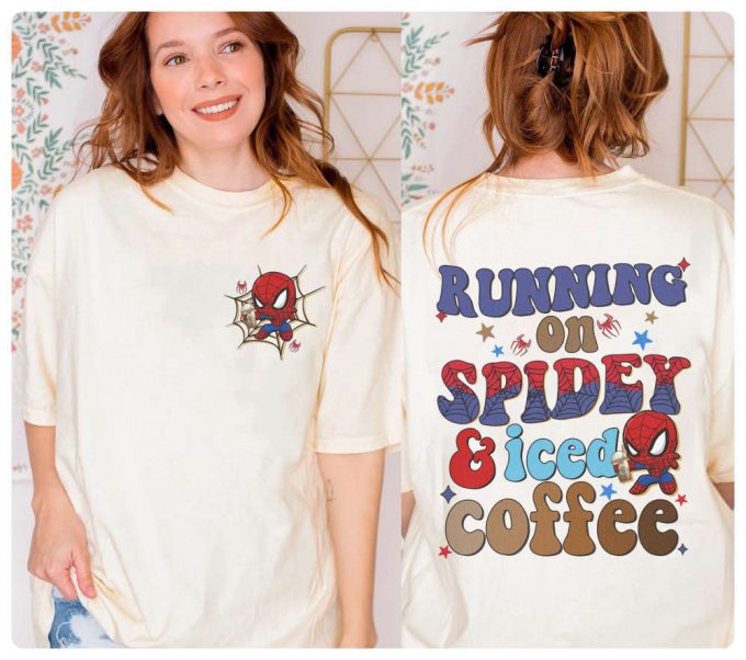 Spidey And His Amazing Friends Birthday Shirt Running On Spidey And Iced Coffee Spider Man &Amp; Spider Gwen 2