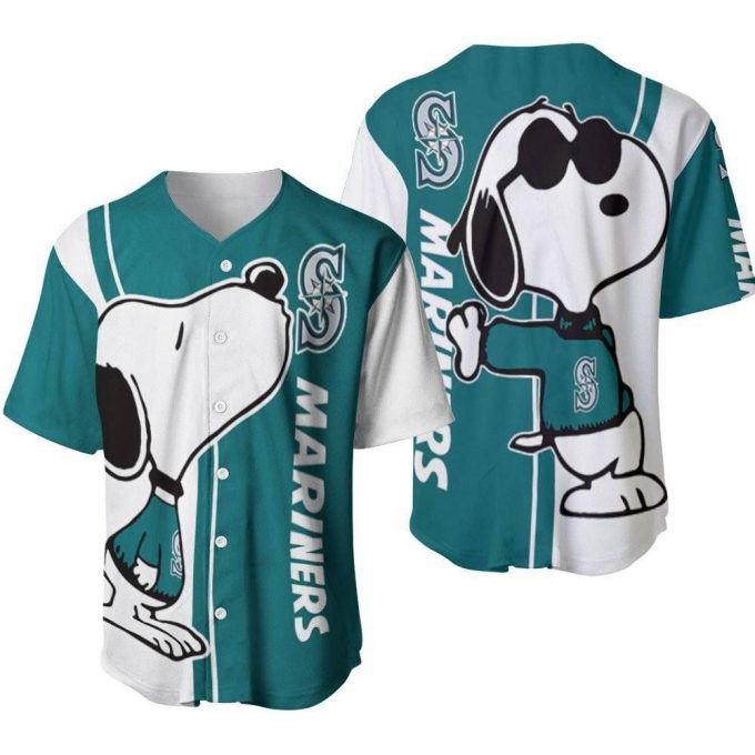 Seattle Mariners Snoopy Lover Printed Baseball Jersey - Gift For Women Men 2