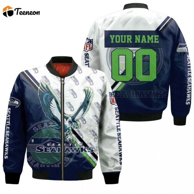 Seattle Seahawks Logo For Fans Personalized Bomber Jacket - Gift For Men Women 1