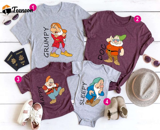 Disney Family Shirts: Seven Dwarfs Group Snow White Fun &Amp;Amp; Stylish Disney Family Shirts 1