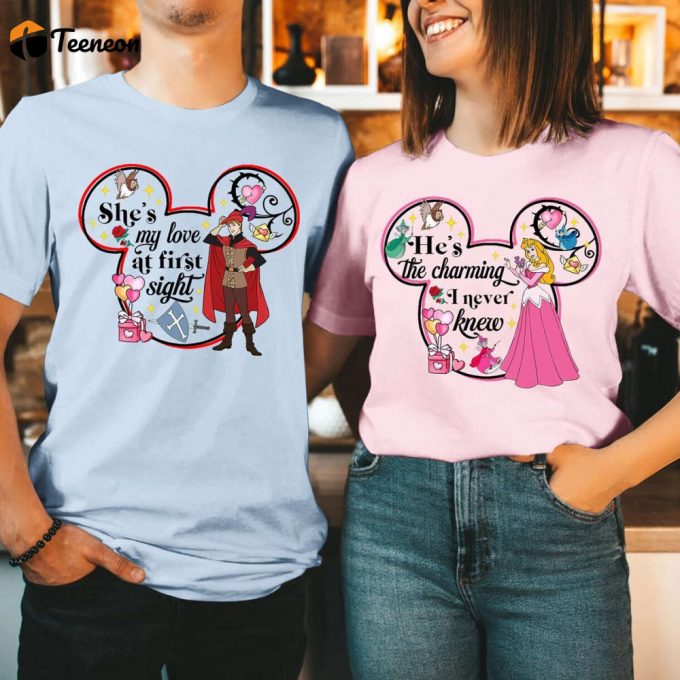 Sleeping Beauty Couple Shirt Aurora &Amp;Amp; Prince Philip Valentine S Day Gift 1