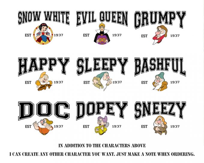 Disney Snow White And The Seven Dwarfs Shirt - Perfect Disney Family Squad &Amp; Group Shirt 2