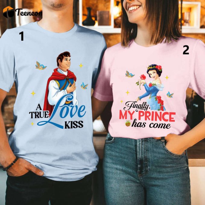 Snow White Couple Shirts - Princess Disneyworld Anniversary Just Married 1