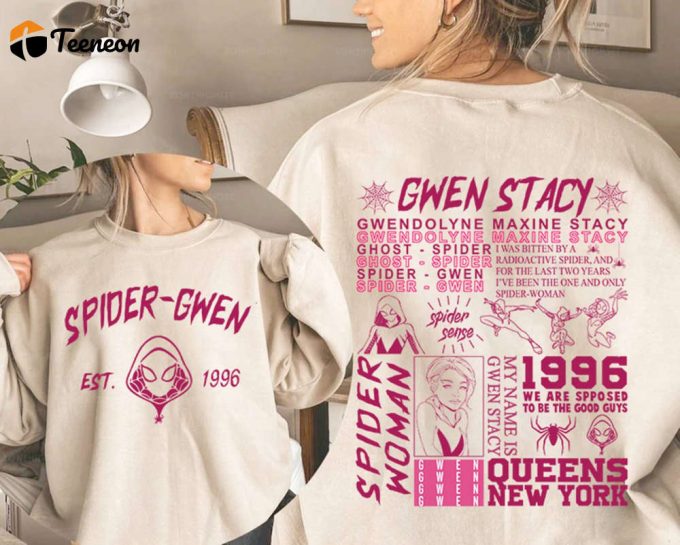 Spider-Man Across The Spider-Verse Gwen T-Shirt: Ghost Spider Gwen Stacy Shirt Peter Parker Mcu Fan Gift Spider-Man 2099 1