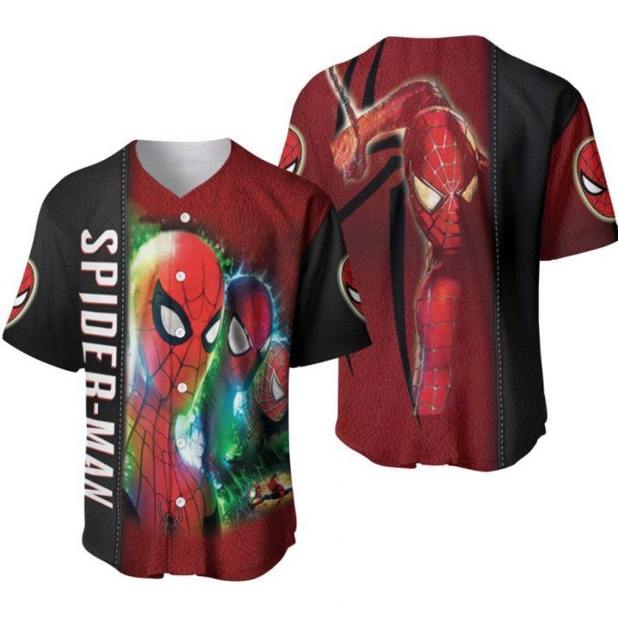 Spider Man No Way Home Three Heroes Saving The World Superhero Designed Allover Gift For Spider Man Fans Baseball Jersey 2