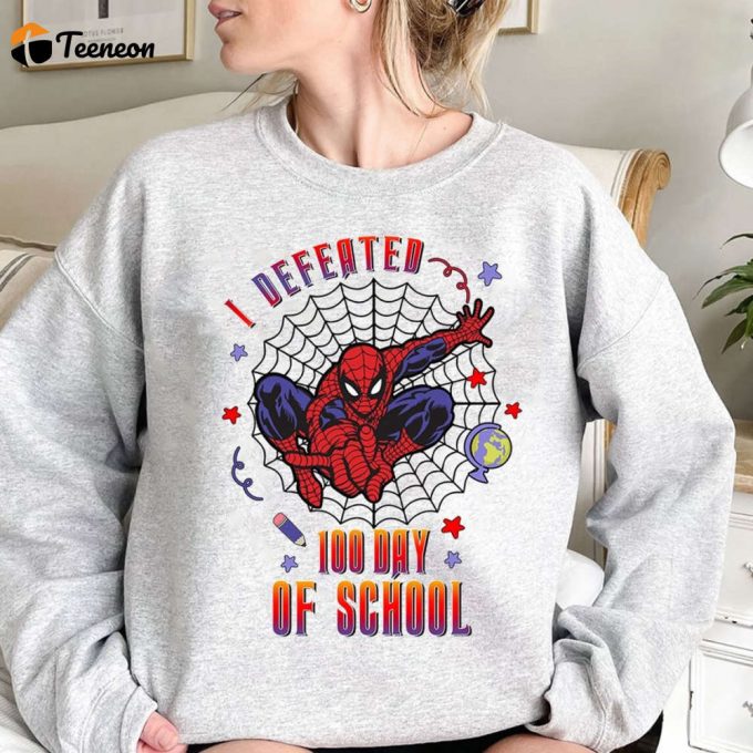 Spiderman 100 Days Of School Shirt Superhero 100Th Day Avengers Back To School Shirt 1