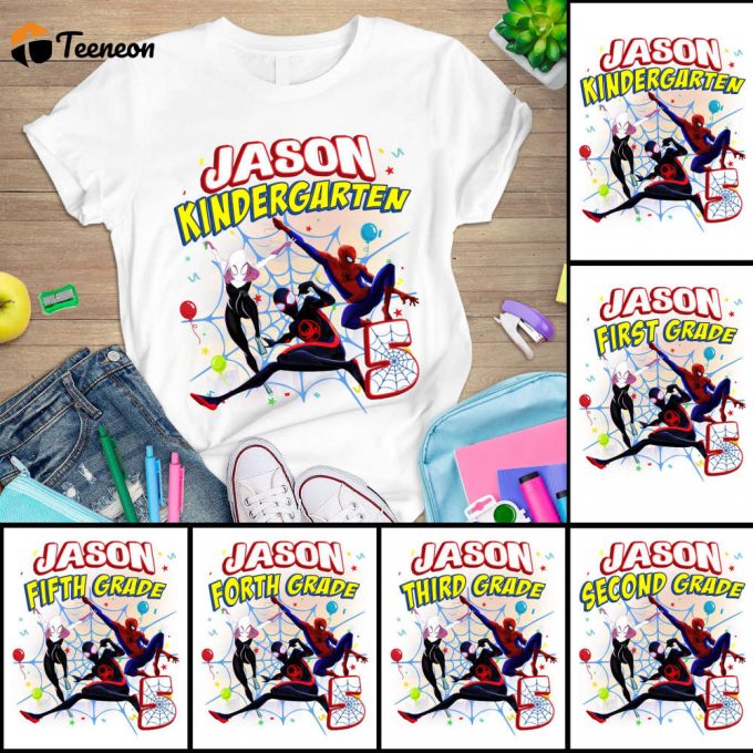 Spiderman Kids Back To School Shirt Personalized Toddler School Tee Spidey First Day Spider Kid Shirt 1