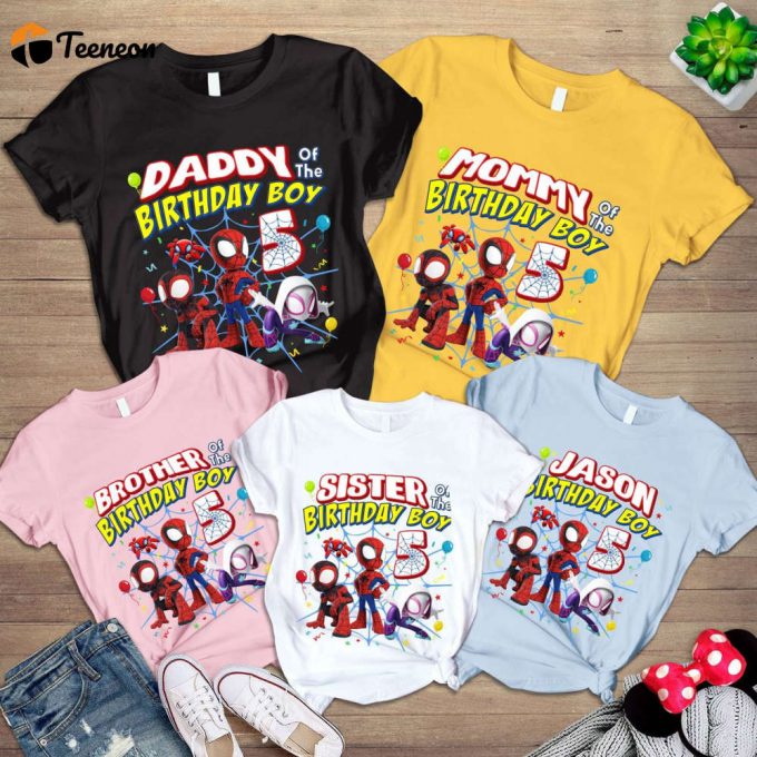 Spidey &Amp;Amp; His Amazing Friends Birthday Shirt - Spiderman Inspired Toddler Tee For Superhero Family 1