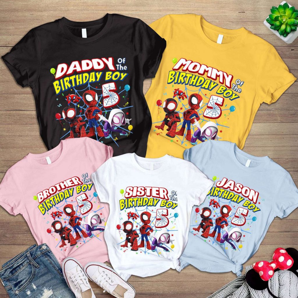 Spiderman Inspired Toddler Tee: Spidey &Amp; Friends Birthday Shirt For Superhero Family 2