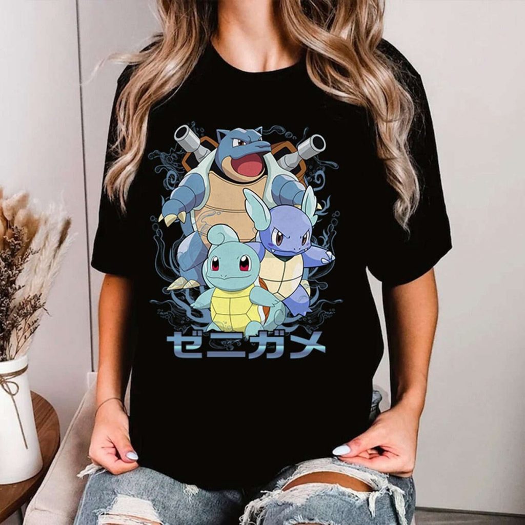 Squirtle Anime Shirt Pkm Sweatshirt Water Type Pkm Shirt Squirtle Hoodie Anime Lover Gift 2