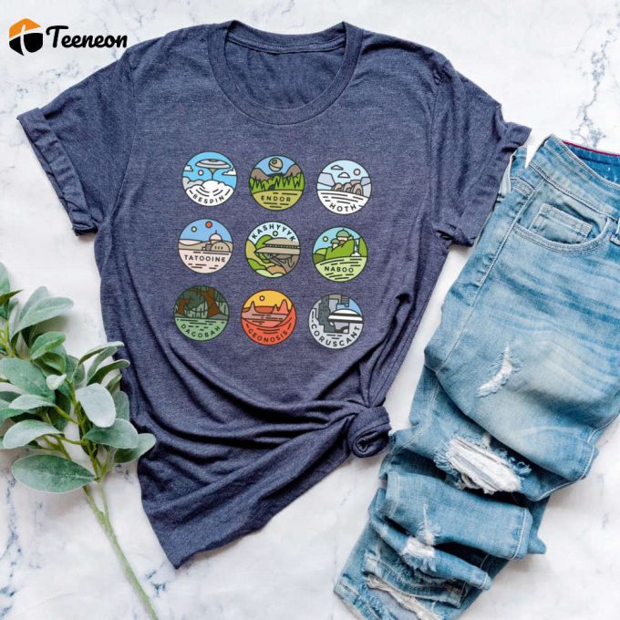 Retro Star Wars Planets Shirt - Vintage Gift For Star Wars Fans And Disneyland Enthusiasts 1