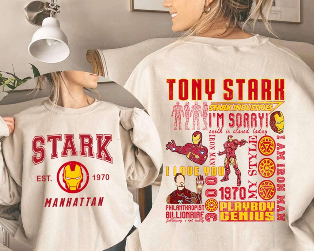 Stark Industries Sweatshirt Tony Stark Shirt I Love You 3000 Avengers Iron Man T-Shirt 2