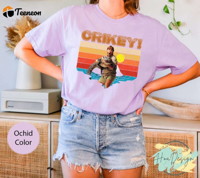 Steve Irwin Animal Lover T-Shirt: Crikey Black Comfort Colors Tee Crocodile Hunter Shirt Funny Classic 90S Graphic 1