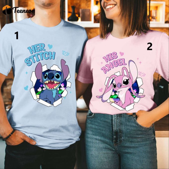 Stitch And Angel Couple Valentine Shirts: Disneyland Anniversary &Amp;Amp; Valentine S Day Shirt 1