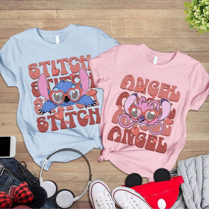 Stitch Angel Couple Shirts - Valentine S Honeymoon Disneyland Anniversary Gifts 2