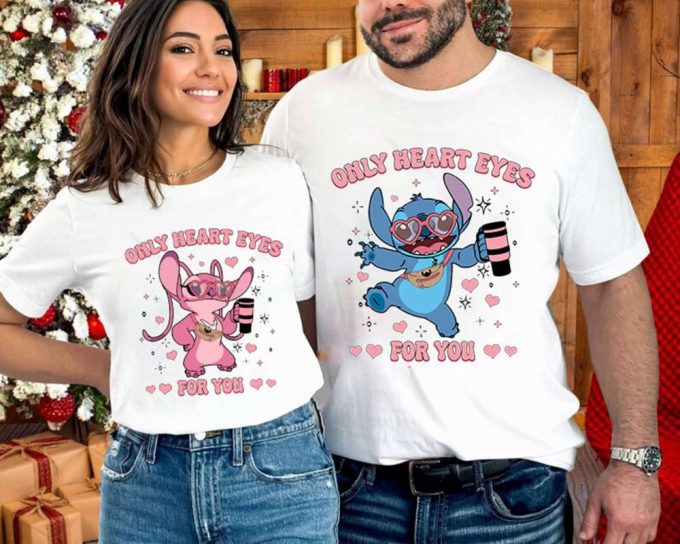 Stitch Angel Only Heart Eyes Couple Valentine Shirt: Wdw Disneyland Matching Shirts For Valentine S Day 2