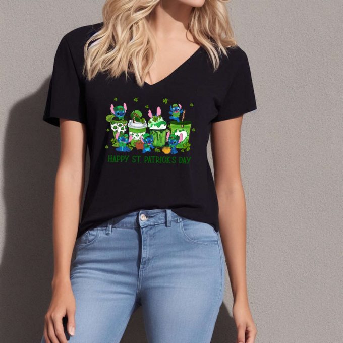 Stitch Patrick S Day T-Shirt: Disney Shirt With Shamrock &Amp; Clover Lucky &Amp; Drinking Shirt For Kids - Irish Tee 3